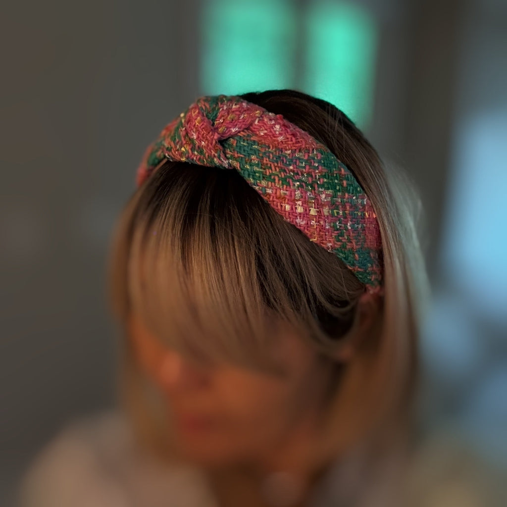 Happy Preppy - Tweed Knotted Headband